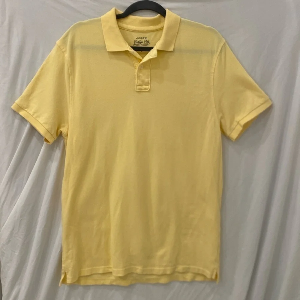 J. Crew Vintage Polo Men's Short Sleeve Cotton Size large yellow